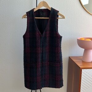 Sanctuary wool vest with faux detachable collar - small